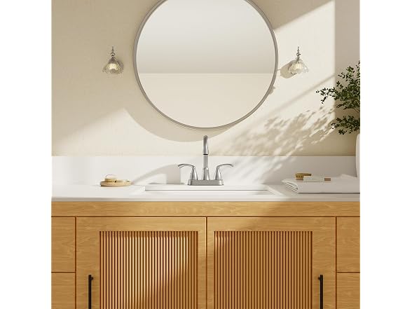 Phiestina Centerset 4" Brushed Nickel Bathroom Faucet