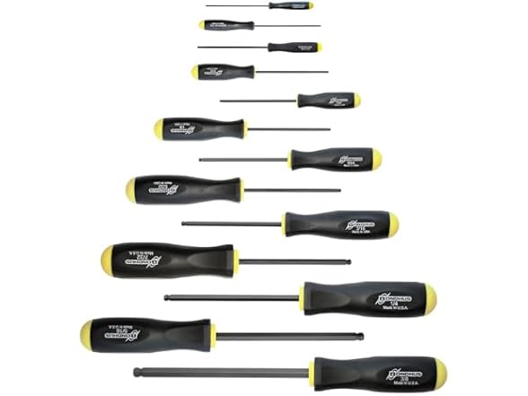 Bondus 10637 Set 13 Ball End Screwdrivers .050-3/8"