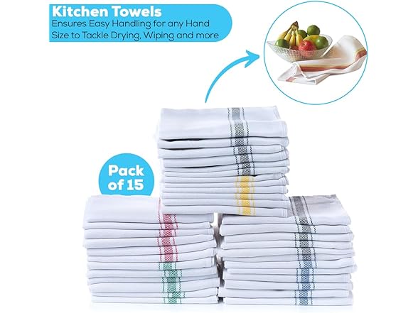 SIMPLI-MAGIC Kitchen Towels, (Pack of 15)
