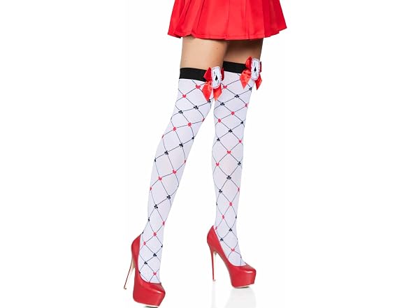 Leg Avenue Women's Woven Diamond Card Suit Thighs