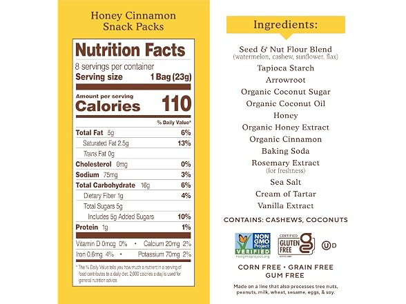 Simple Mills Sweet Thins Honey Cinnamon 32ct
