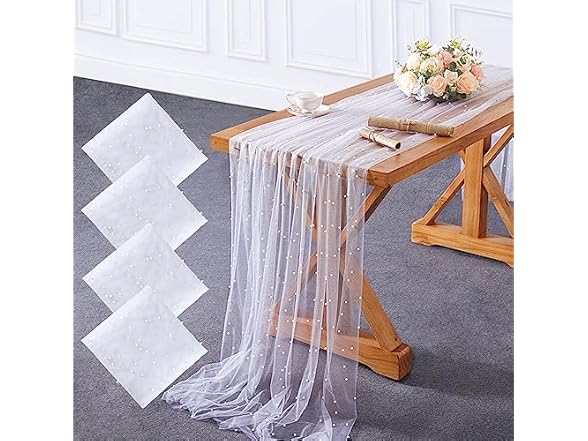 4 Pack 60x120Inch Pearl Table Runner Pearl