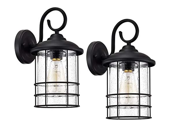 MICSIU W0889 12 Inch Outdoor Wall Lantern 2 Pack