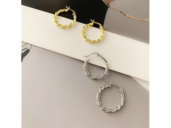 LMLMECREA Silver Hoop Earrings