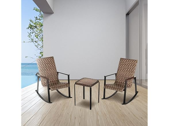 Four Seasons Courtyard Bayside 3 Piece Wicker Patio Furniture
