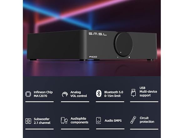 S.M.S.L A100 Bluetooth 5.0 Stereo Audio