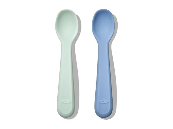OXO Tot Silicone Spoons 2Pk- Dusk & Opal