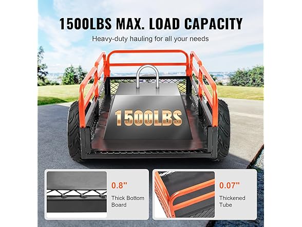 VEVOR Heavy Duty Steel ATV Dump Trailer