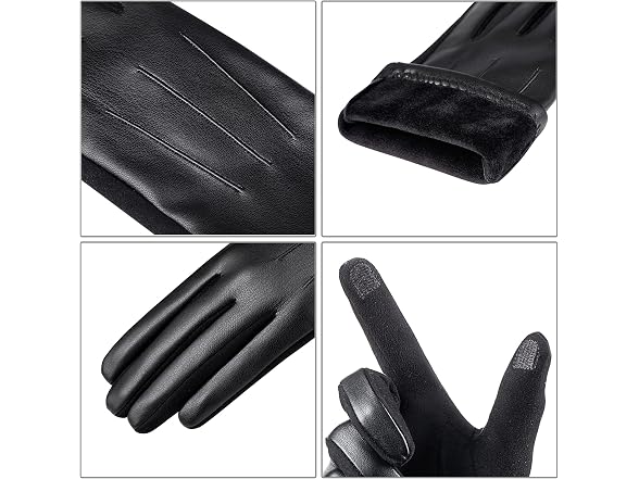 Kebesu Winter Fashion Leather Gloves