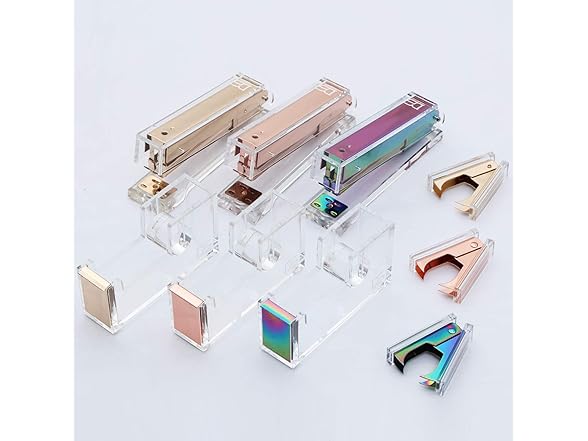 Clear Gold Toned Acrylic Stapler