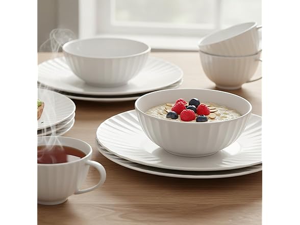 QUANSHANGJU 16-Piece Bone China Dinnerware Set