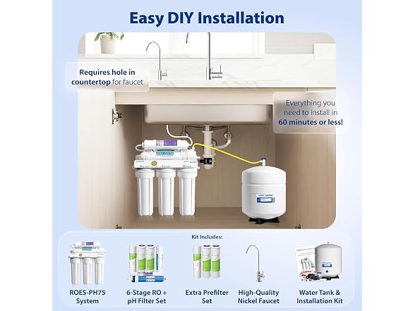 APEC Water Reverse Osmosis Water Filter System Alkaline pH