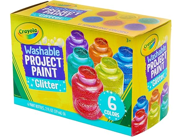 Crayola Washable Glitter Paint 6 Count