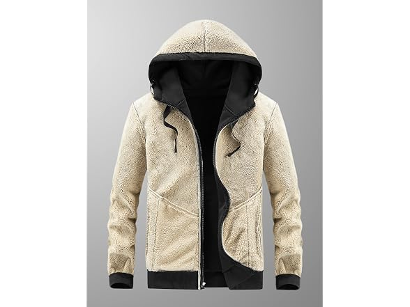 Flygo Men (L) Fleece Sherpa Lined Full Zip Hoodie
