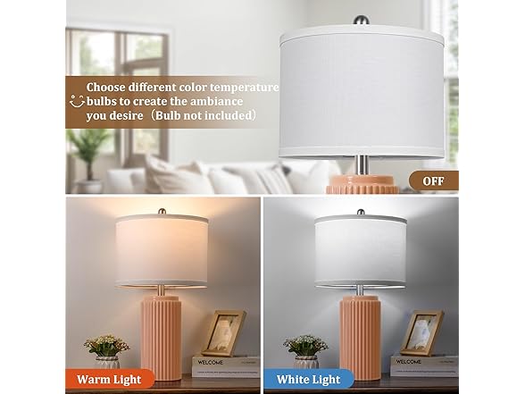 TOBUSA Ceramic Table Lamps Set of 2