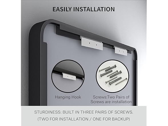 OKPAL Modern Black Frame Bathroom Mirror