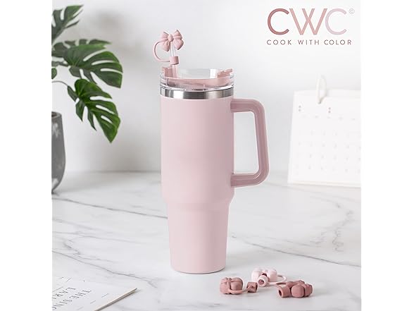 COOK WITH COLOR 8Pc Ribbon Straw Covers