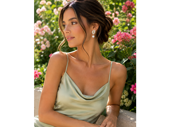 18K Gold Plated Stainless Steel Drop Earrings by Saffron