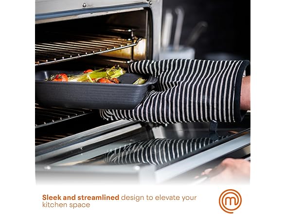 MasterChef Oven Mitts Heat Resistant, Set of 2 Baking Gloves