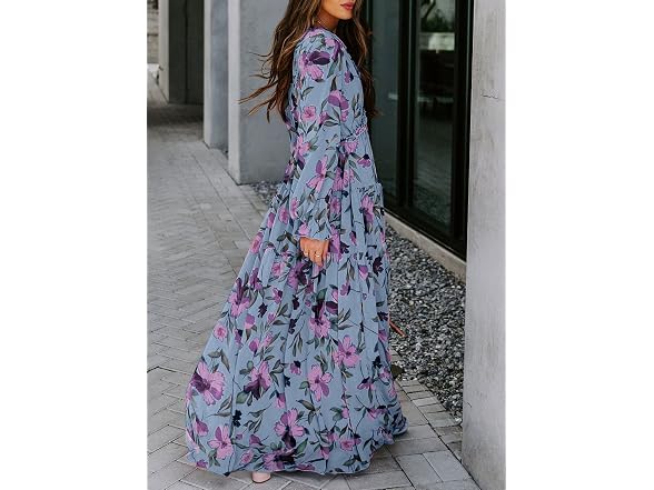 Blencot Women (M) Casual Boho V Neck Long Dress
