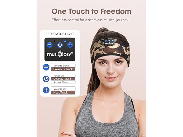 MUSICOZY 5.4 Bluetooth Headband Eye Mask