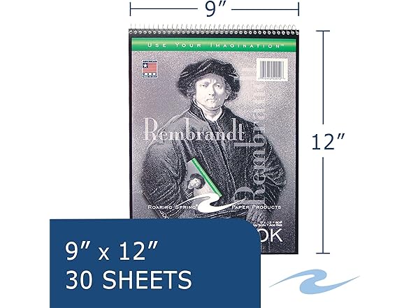 Roaring Spring Rembrandt Drawing Sketch Books, 6-Pack