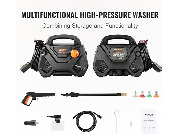 VEVOR Electric Pressure Washer, 2150-PSI 1.85-GPM