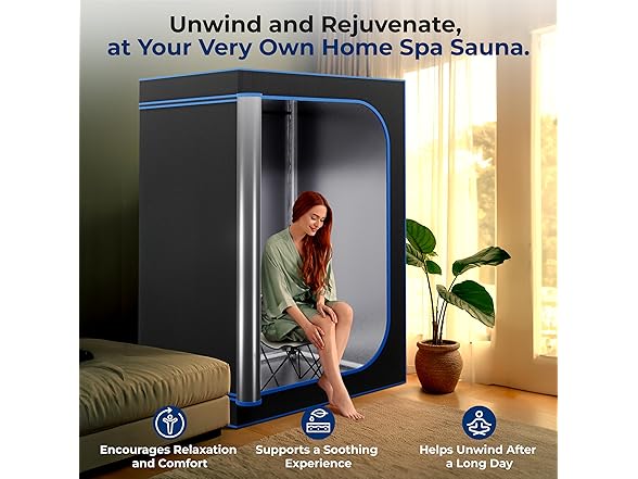 SereneLife Portable Sauna for Home, 2 Person Steam Tent