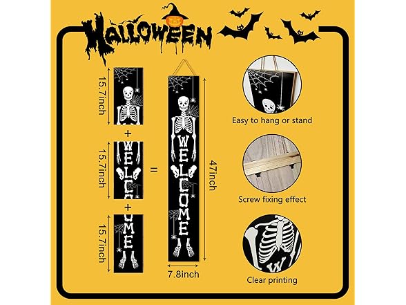 Halloween Porch Sign Welcome