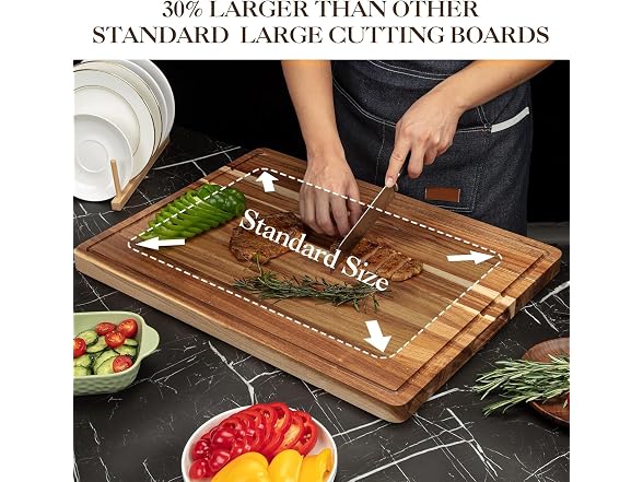Takywep Acacia Wood Cutting Board, 24x18