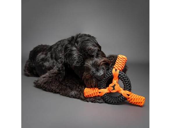 NOAH & PAW Luxury Dog Toy, TPU- Boat Wheel, Black
