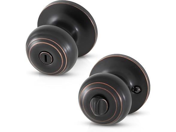 Bedroom Door Knob with Lock and Key Oil Rubbed Bronze