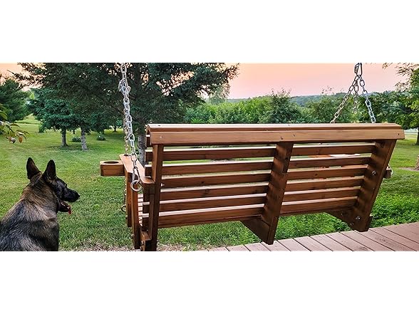 Sunnydaze Traditional Wooden Porch Swing, 58.5"