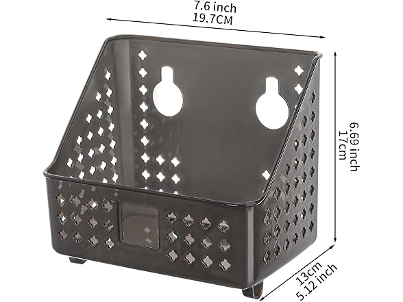 Cetomo Plastic Hanging Baskets with Hole, Clear Black, 4 Pack