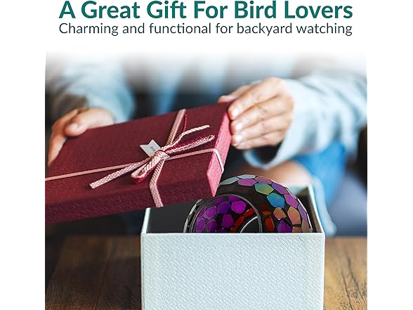 Sunnydaze 6-Inch Glass Mosaic Hanging Bird Feeder