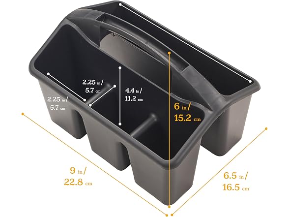 ECR4Kids 4-Compartment Small Storage Caddy Organizer, 6-Pack, Black