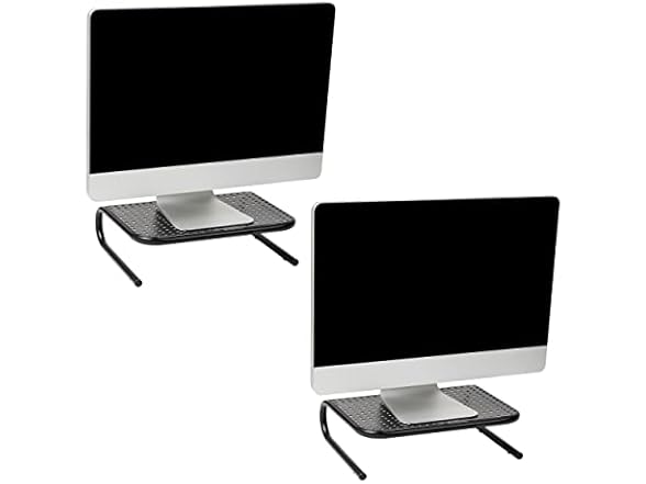 Mind Reader Monitor Stand, Ventilated Laptop Rise, 2PK