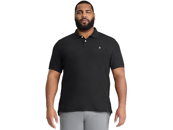 Black Short Sleeve Collared Polo Shirt