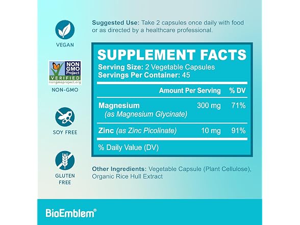 BioEmblem Magnesium Glycinate & Zinc - Gallery 7