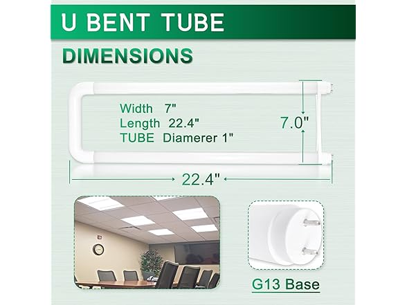Superiorly U Bend LED Tube Light,2 Ft