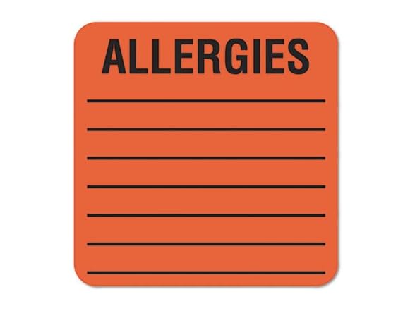 tabbies Medical Labels for Allergies, 2 x 500/Roll
