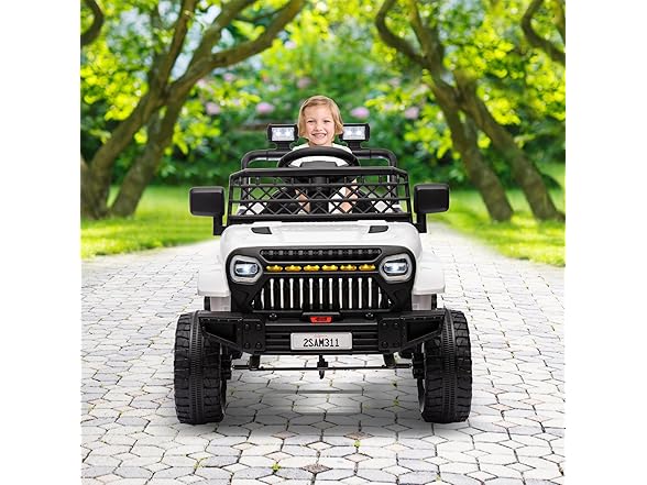 12V Ride On Car for Kids Truck Car White