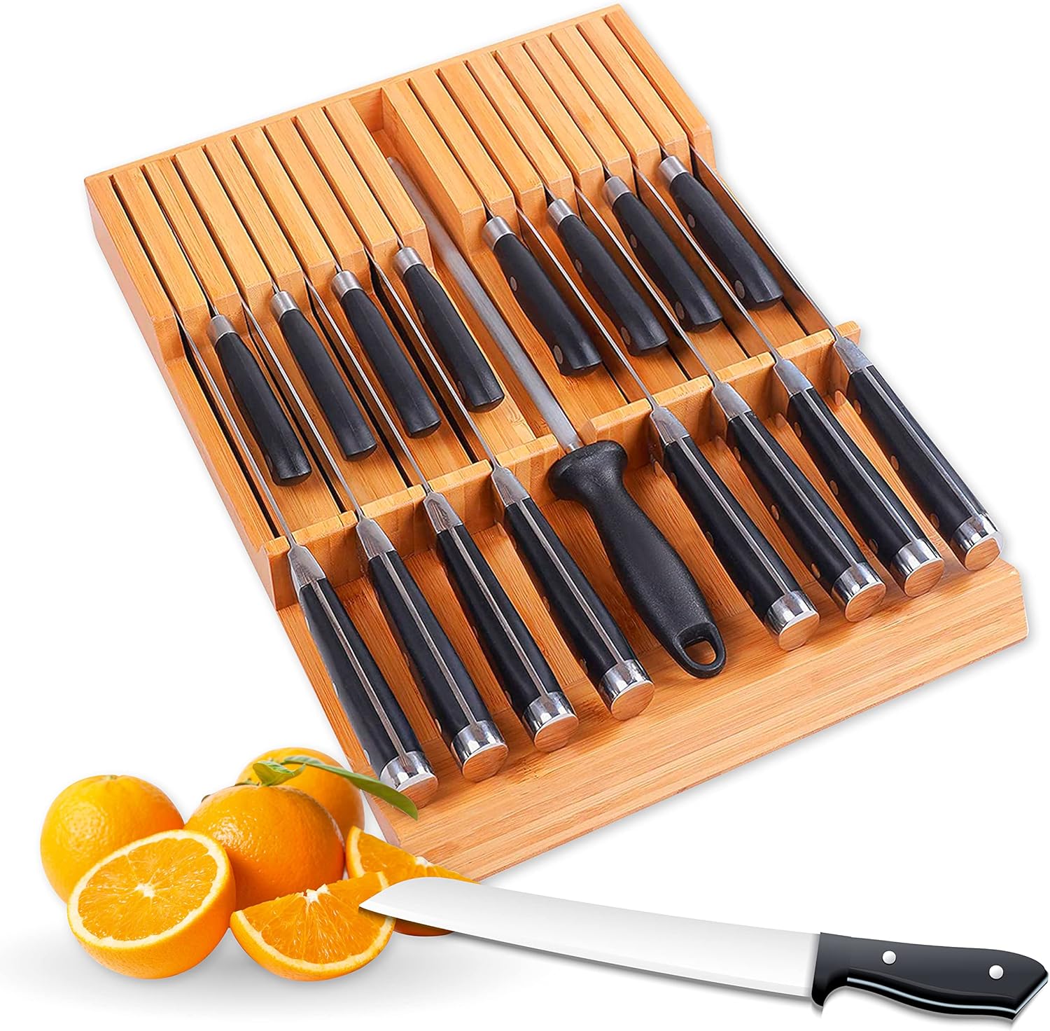 16 Knife Bamboo Drawer Organizer - Gallery 6