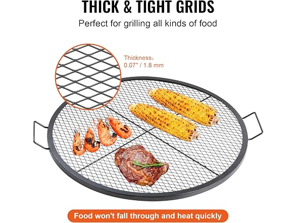 X-Marks Fire Pit Grill Grate, Round Cooking