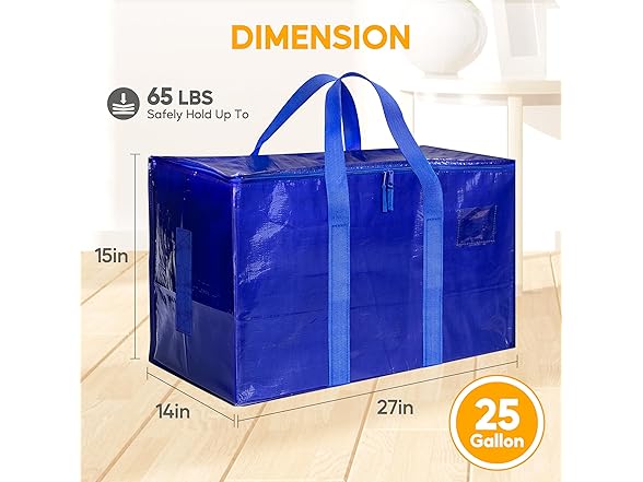 HealSmart 12 Pack Large Moving Bags Blue