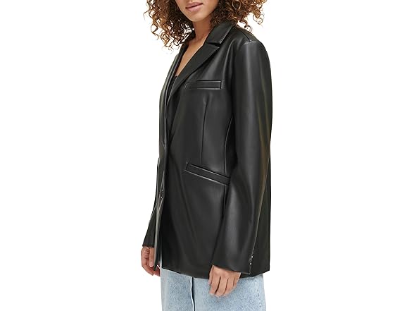 Levis Womens Faux Leather Blazer (2X)