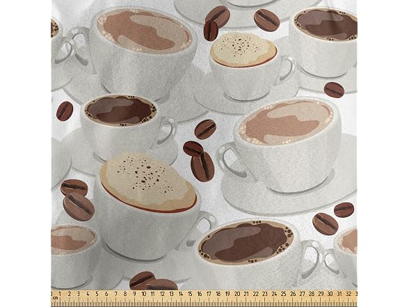 Lunarable Coffee Fabric by The Yard