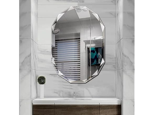 SNUGACE Single Beveled Edge Frameless Vanity Mirror