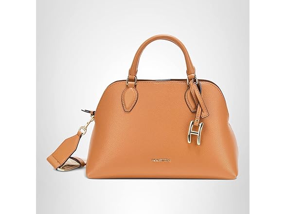 HALSTON H Quincy Embossed Pebble Top Zip Satchel