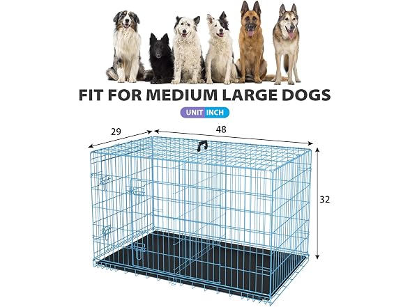 BestPet | Dog Crate | 48" | Blue | Foldable